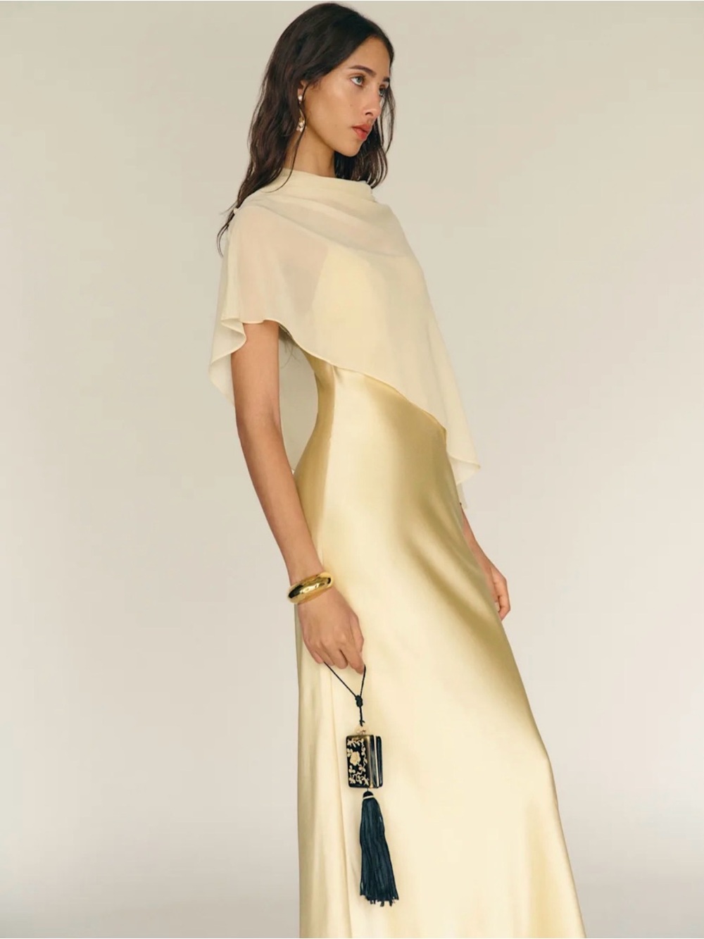 REFORMATION Lilibeth Silk Dress in Blonde L - Picture 2 of 4
